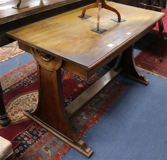 A Victorian mahogany library table	 W.122cm